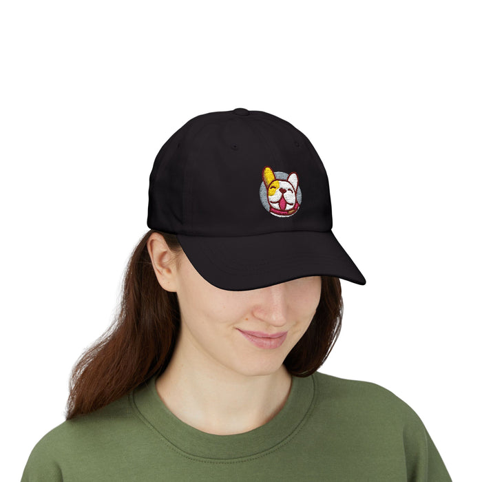 GratefulDogg "Winking Frenchie" Embroidered Dad Hat